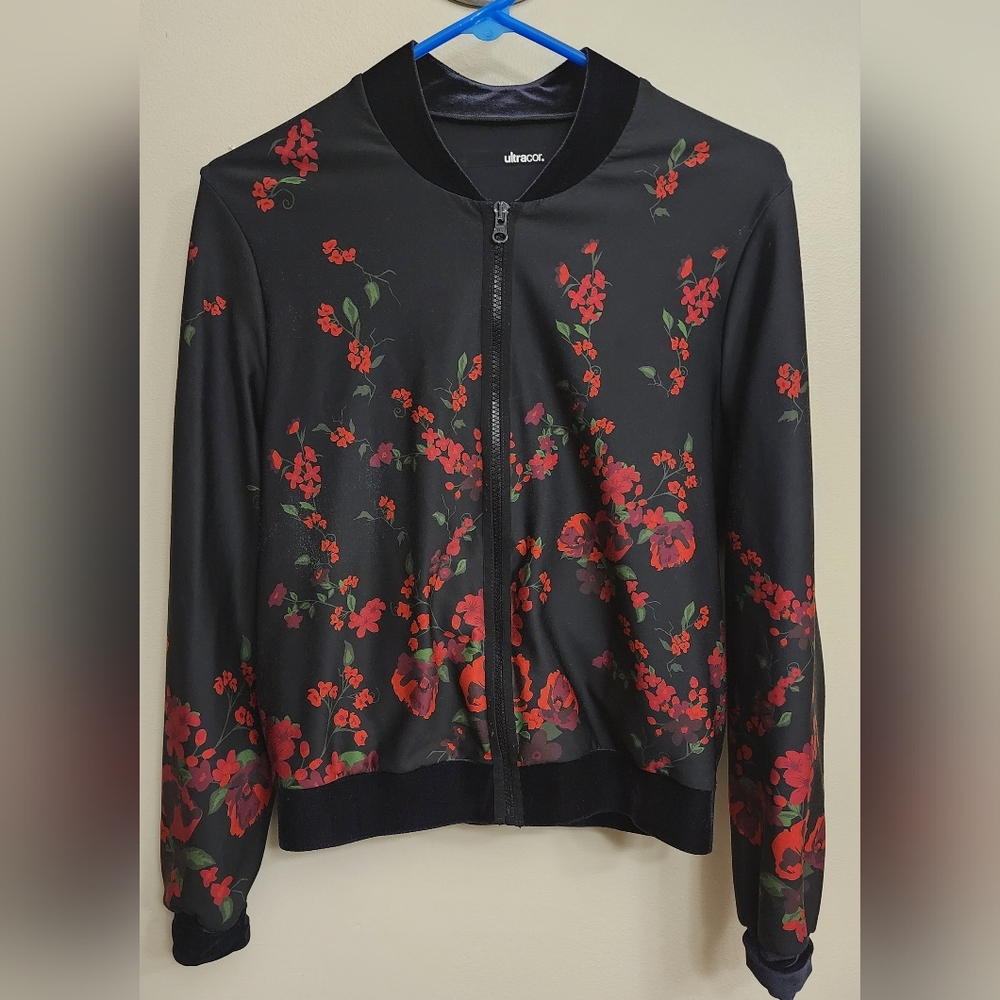 Ultracor Stealth Floral Bomber Jacket Sz XS